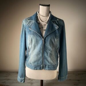 CHICO’S PLATINUM DENIM JACKET